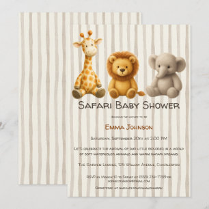 Invitation The Little Explorer Safari Friends Baby Shower