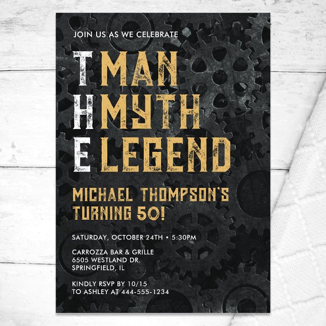 Invitation The Man The Myth The Legend 50th Birthday (Créateur téléchargé)