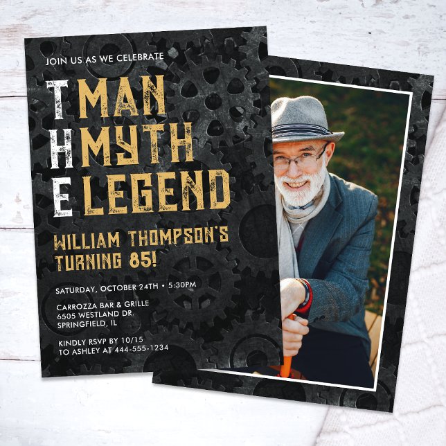Invitation The Man The Myth The Legend 85th Photo Birthday (Créateur téléchargé)