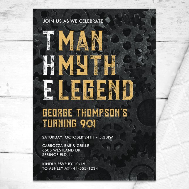 Invitation The Man The Myth The Legend 90th Birthday (Créateur téléchargé)