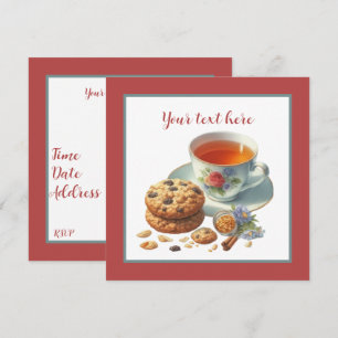 Invitation Thé mignon et biscuits