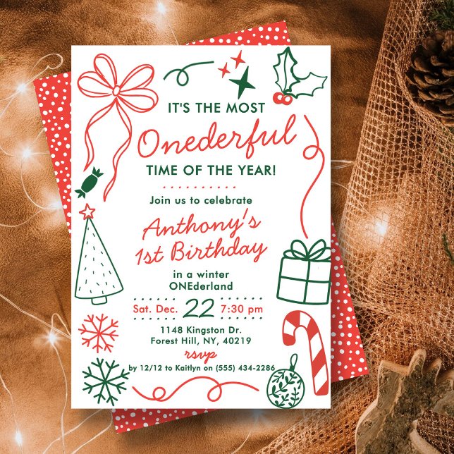 Invitation The Most Onederful Time Of The Year 1st Birthday (Créateur téléchargé)