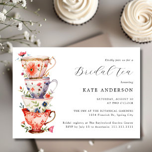 Invitation Thé nuptial floral romantique