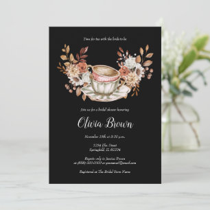 Invitation Thé nuptial floral rustique