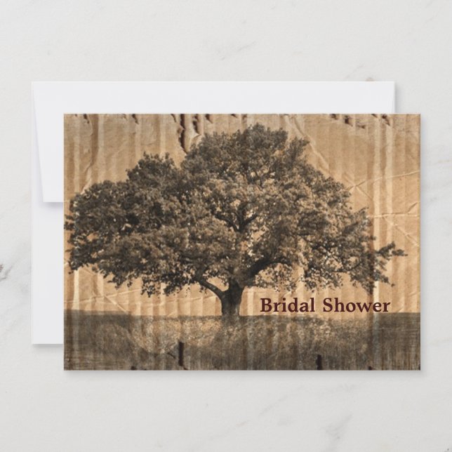 Invitation thé nuptiale de douche de chêne vintage (Devant)