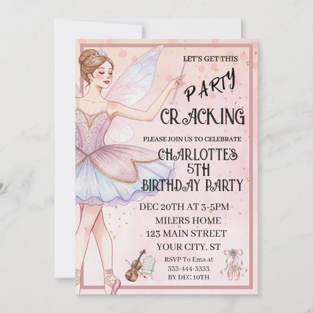 Invitation  The Nutcracker Christmas Ballet Birthday (Devant)