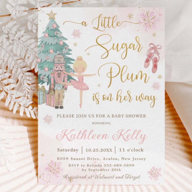 Invitation The Nutcracker Winter Wonderland Girl Baby Shower (Créateur téléchargé)