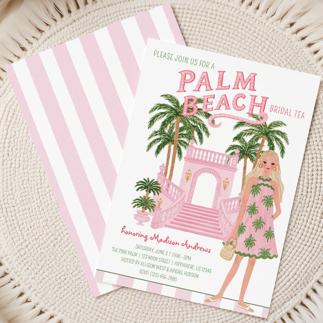 Invitation Thé ou Shower de Mariage Cabane Préppy de Palm Bea (Créateur téléchargé)