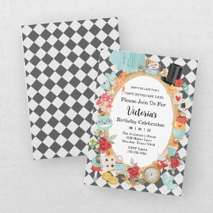Invitation Thé Party Alice aux Pays des Merveilles Fille Anni