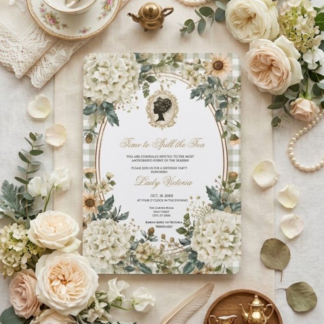 Invitation Thé Party Baby Shower | Il est temps de dévoiler l (Créateur téléchargé)