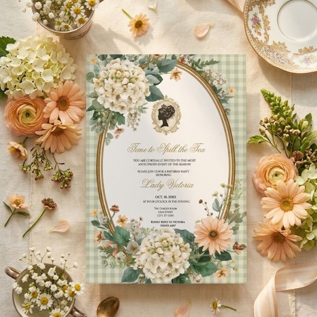 Invitation Thé Party Baby Shower | Il est temps de dévoiler l (Créateur téléchargé)