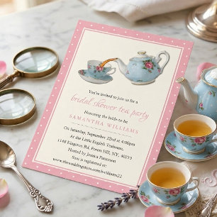 Invitation Thé Party Élégant de Tasses Mariée