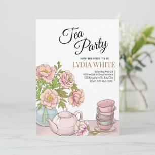 Invitation Thé Party Fête de Mariage Bridal Tea Shower