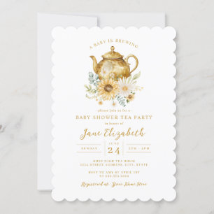 Invitation Thé Party Un bébé se prépare Fête bébé tournesol 