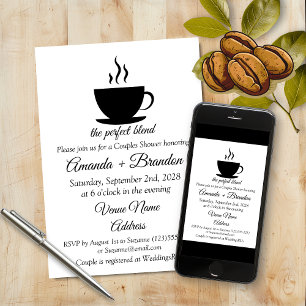 Invitation The Perfect Blend Coffee Baby Shower Mariage