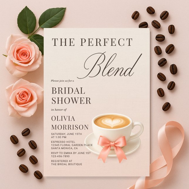 Invitation The Perfect Blend Coquette Coffee Enterrement de M (Créateur téléchargé)