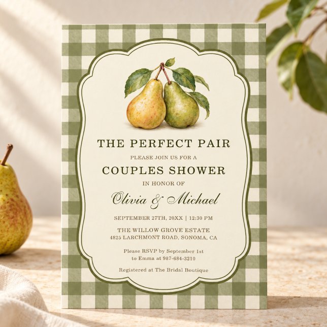Invitation The Perfect Pair Gingham Couples Bridal Shower (Créateur téléchargé)