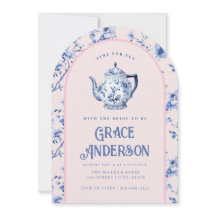 Thé Pot de thé rose et bleu Chinoiserie