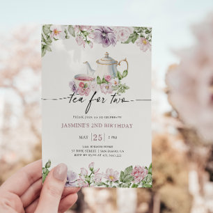 Invitation Thé Pour Deux Jours Floraux D'Anniversaire
