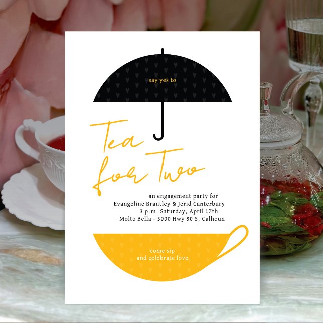 Invitation Thé pour deux parties de thé jaune moderne Invitat (Créateur téléchargé)