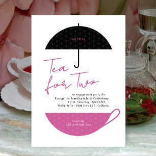 Invitation Thé pour deux parties de thé rose moderne Invitati