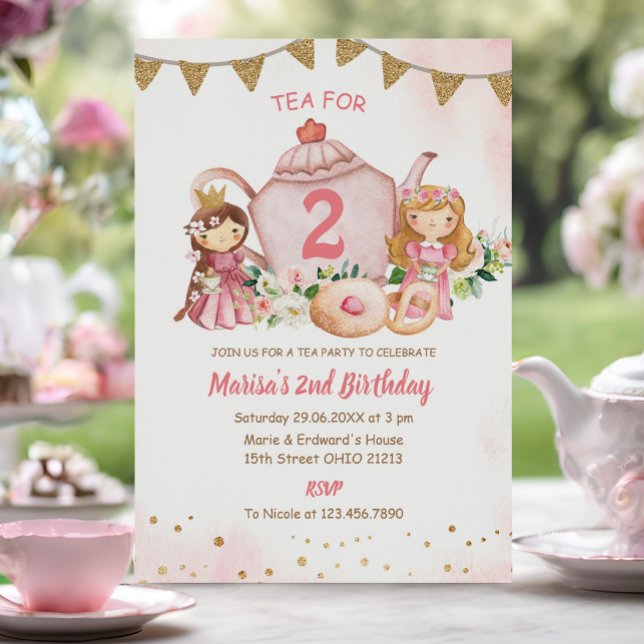 Invitation Thé pour deux princes 2e fête d'anniversaire (Créateur téléchargé)