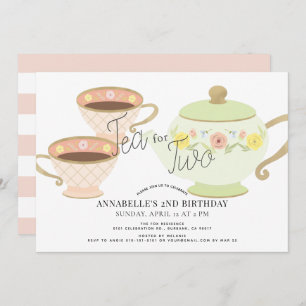 Invitation Thé pour deux Tea Party 2e anniversaire