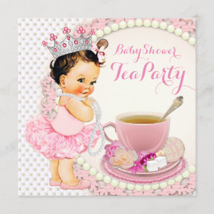Invitation Thé pour la Baby Shower des Filles