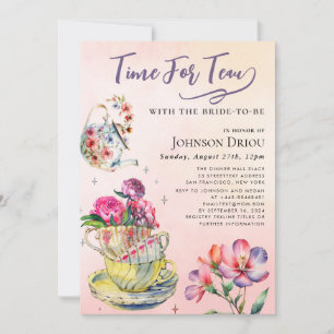 Invitation Thé Pour la Fête de Fiançailles