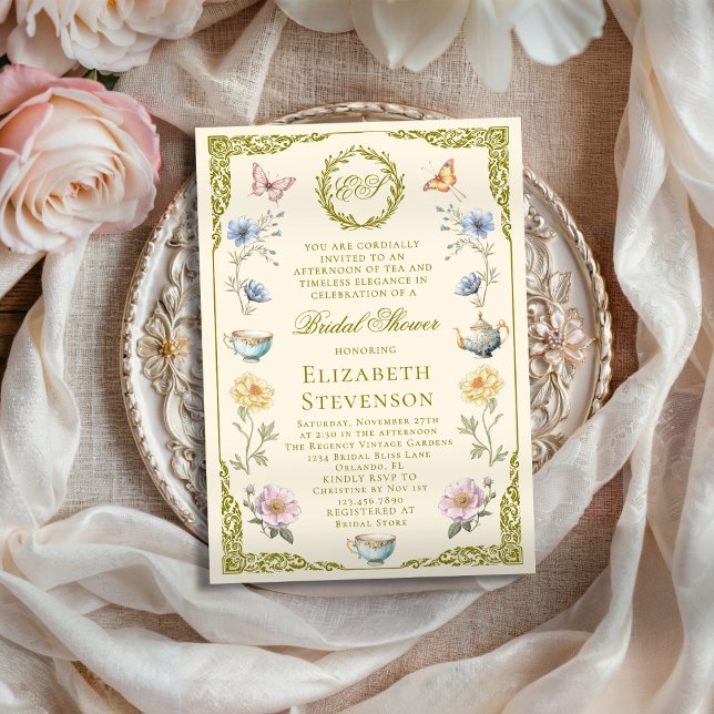 Invitation Thé Régence avec la future mariée : Shower de mari (Créateur téléchargé)