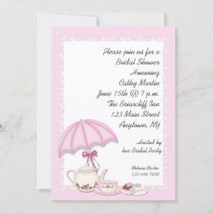 Invitation Thé rose Fête de l'mariée