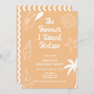 Invitation The Summer I Turned Sixteen 16th Birthday Party