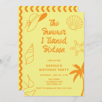 Invitation The Summer I Turned Sixteen 16th Birthday Party