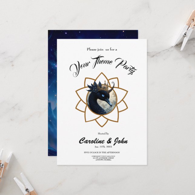 Invitation The Swan Who Guards the Moon.   (Devant/Arrière en situation)