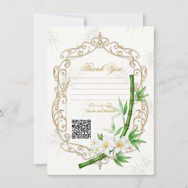 Invitation The Tropical Imperial Bamboo Garden Wedding  (Devant)