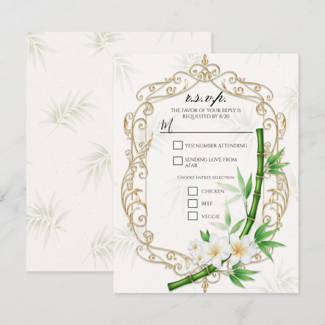 Invitation The Tropical Imperial Bamboo Garden Wedding  (Devant / Derrière)