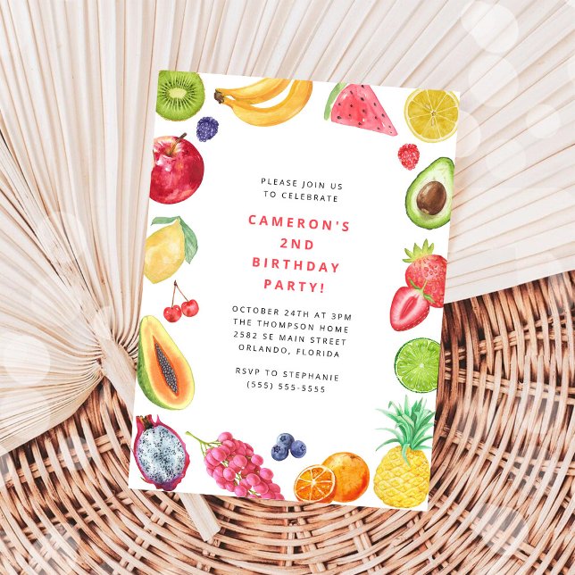 Invitation The Very Hungry Caterpillar Fruit Birthday (Créateur téléchargé)