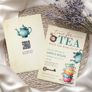 Invitation Thé Vintage avec la future maman Baby Shower