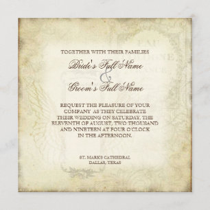 Invitation Thé vintage de remous d'ailes d'ange de tulipes