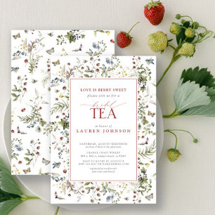 Invitation Thé vintage Fleur sauvage L'Amour Est Berry Sweet