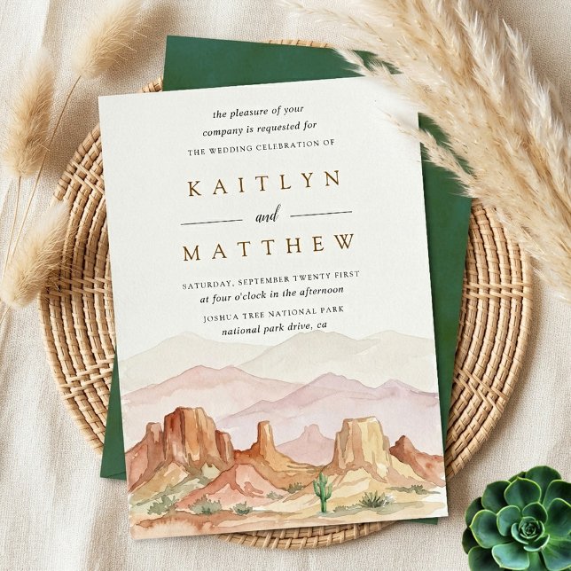 Invitation The Watercolor Desert Range Wedding Suite -  (Créateur téléchargé)
