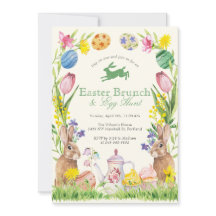 Théière de Pâques florale aquarelle pour brunch Œu