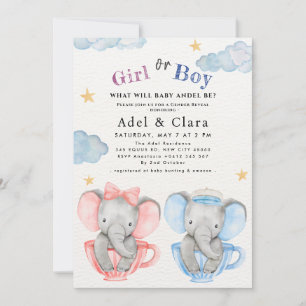 Invitation Théière Florale Élégante Baby Shower