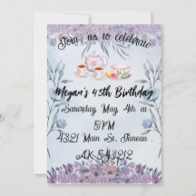 Théière lavande fleurs anniversaire 