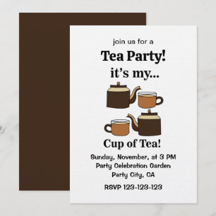 Invitation Théière Tasse à thé C'est ma tasse de thé Party