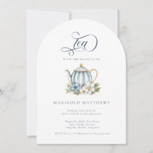 Invitation Théière vintage florale Granmillenial Tea Party  