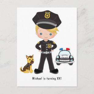 Cartes Postales Anniversaire Policier Originales Zazzle Fr