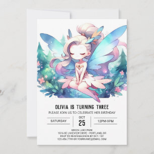 Invitation Thème Adorable Fée Anniversaire