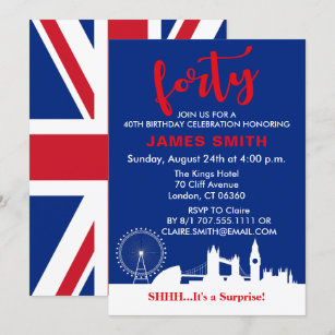 Invitations Anglais Anniversaires Zazzle Fr