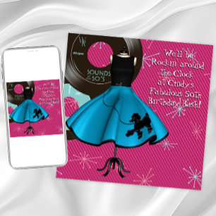 Invitation Thème anniversaire des années 1950